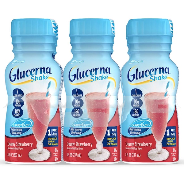 Glucerna Shake Strawberries And Cream 8 Fl oz. Bottles, PK24